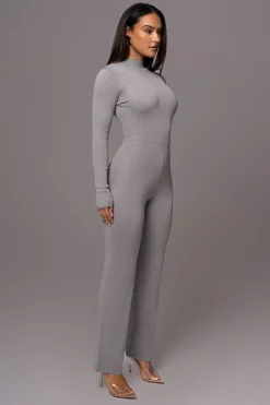 Grey Noel Sweater Knit Jumpsuit*JLUXLABEL Discount