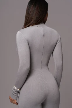 Grey Noel Sweater Knit Jumpsuit*JLUXLABEL Discount