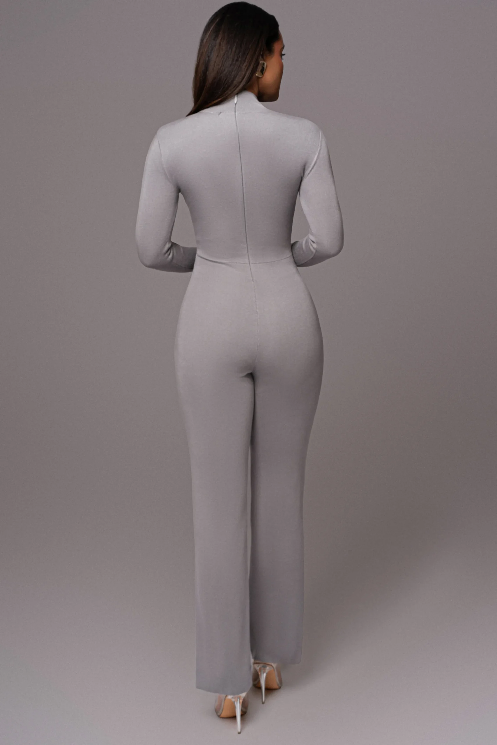 Grey Noel Sweater Knit Jumpsuit*JLUXLABEL Discount