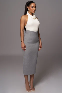 Grey Nostalgia High Waist Skirt*JLUXLABEL Outlet