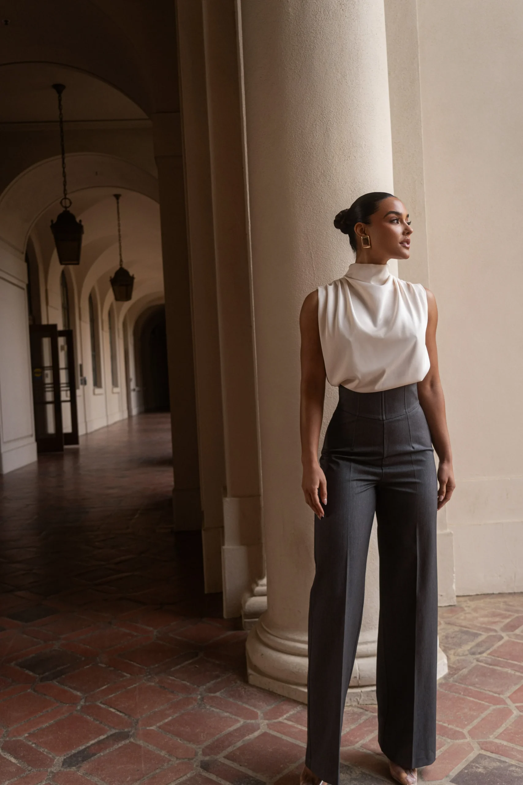 Grey Novena Woven Pants*JLUXLABEL Clearance