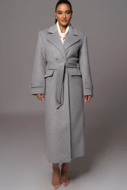 Grey Rain Or Shine Longline Coat*JLUXLABEL New