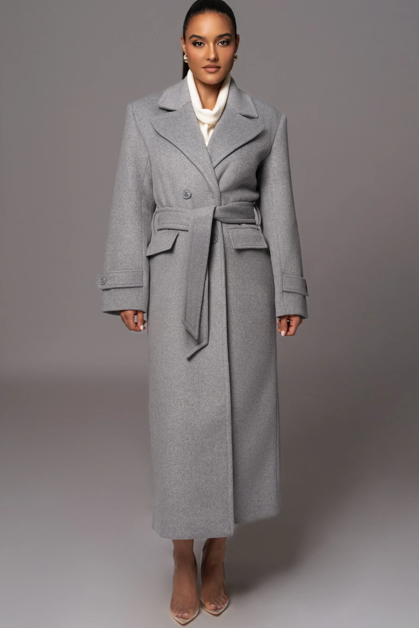 Grey Rain Or Shine Longline Coat*JLUXLABEL New