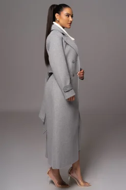 Grey Rain Or Shine Longline Coat*JLUXLABEL New