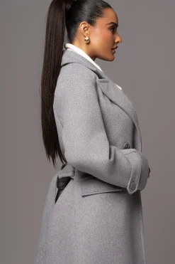 Grey Rain Or Shine Longline Coat*JLUXLABEL New