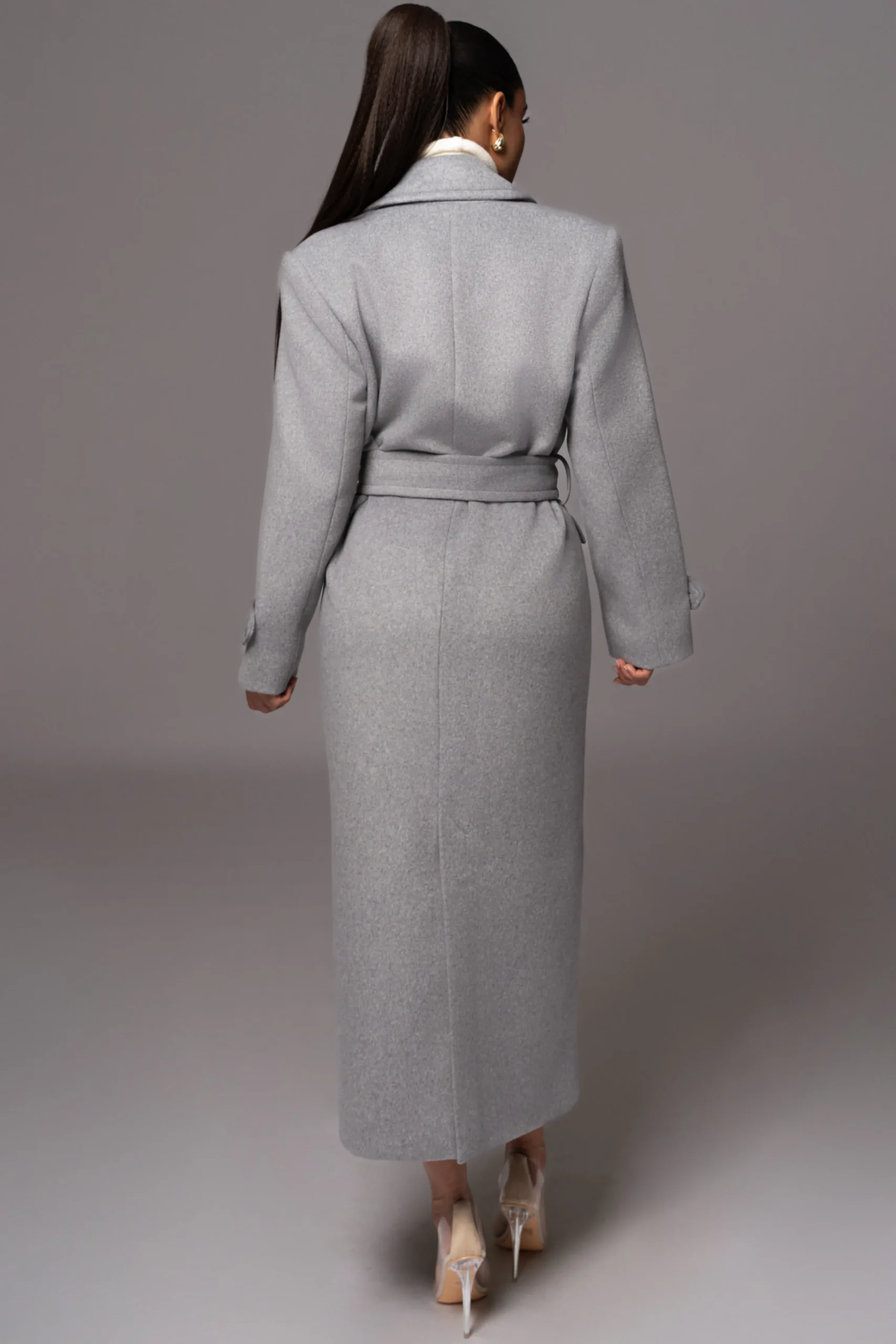 Grey Rain Or Shine Longline Coat*JLUXLABEL New