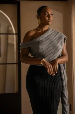 Grey Soft Life Cable Knit Sweater Top*JLUXLABEL Discount