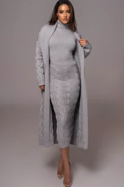 Grey Stepping Out Sweater Cardigan*JLUXLABEL Fashion