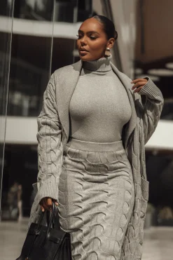 Grey Stepping Out Sweater Cardigan*JLUXLABEL Fashion