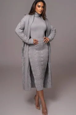 Grey Stepping Out Sweater Cardigan*JLUXLABEL Fashion