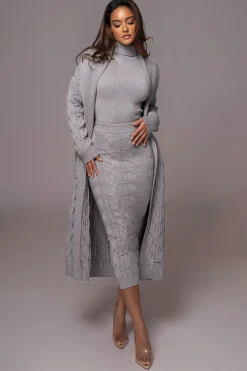 Grey Stepping Out Sweater Cardigan*JLUXLABEL Fashion