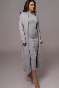 Grey Stepping Out Sweater Cardigan*JLUXLABEL Fashion