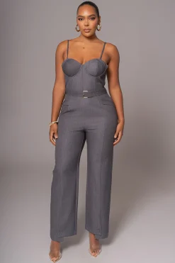 Grey Sweetheart Aroma Jumpsuit*JLUXLABEL Sale