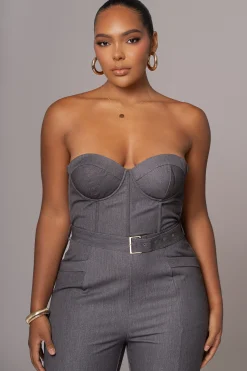 Grey Sweetheart Aroma Jumpsuit*JLUXLABEL Sale