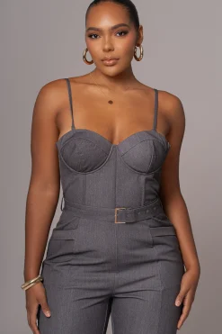 Grey Sweetheart Aroma Jumpsuit*JLUXLABEL Sale
