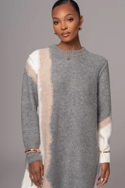 Grey Tash Sweater Knit Dress*JLUXLABEL Sale