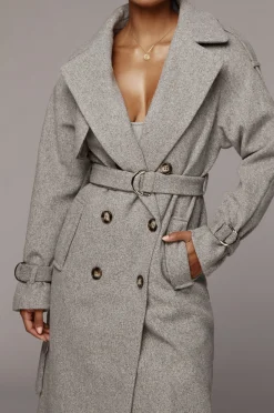 Heather Grey Beverly Trench Coat*JLUXLABEL Outlet