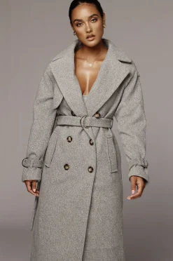 Heather Grey Beverly Trench Coat*JLUXLABEL Outlet