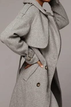 Heather Grey Beverly Trench Coat*JLUXLABEL Outlet