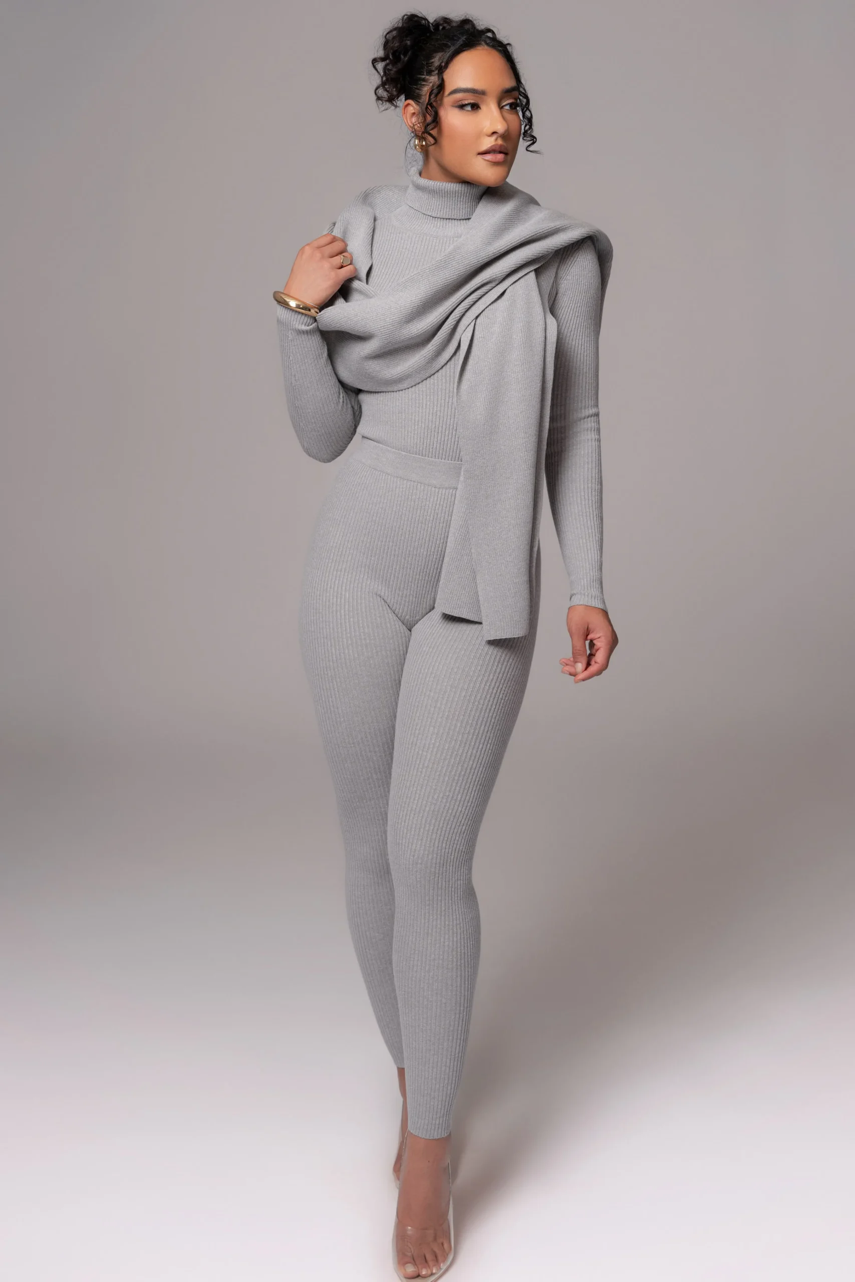 Heather Grey Cardinal Essential Knit Scarf*JLUXLABEL Fashion