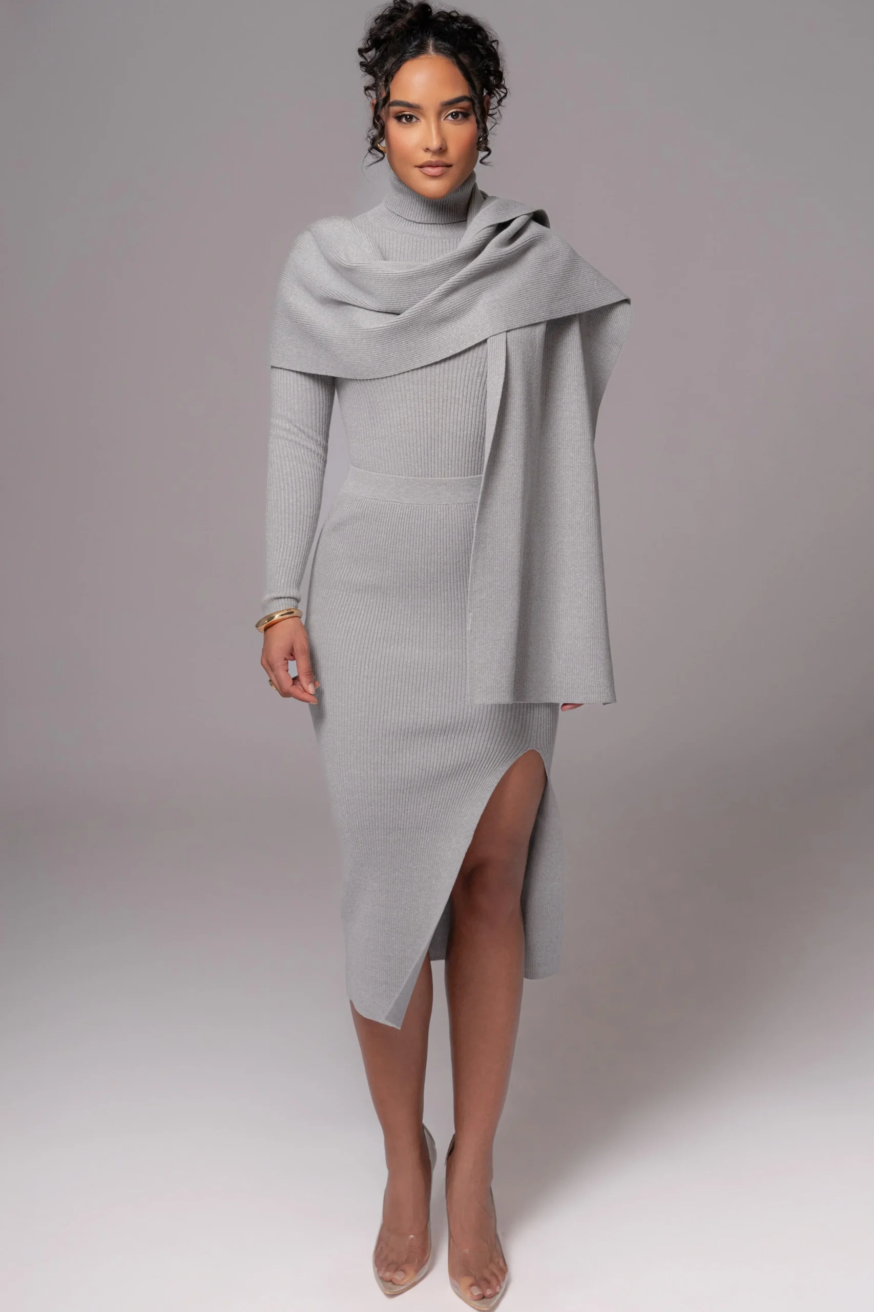 Heather Grey Cardinal Essential Knit Scarf*JLUXLABEL Fashion