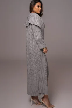 Heather Grey Upstate Cable Knit Cardigan*JLUXLABEL Best