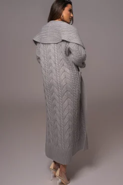 Heather Grey Upstate Cable Knit Cardigan*JLUXLABEL Best