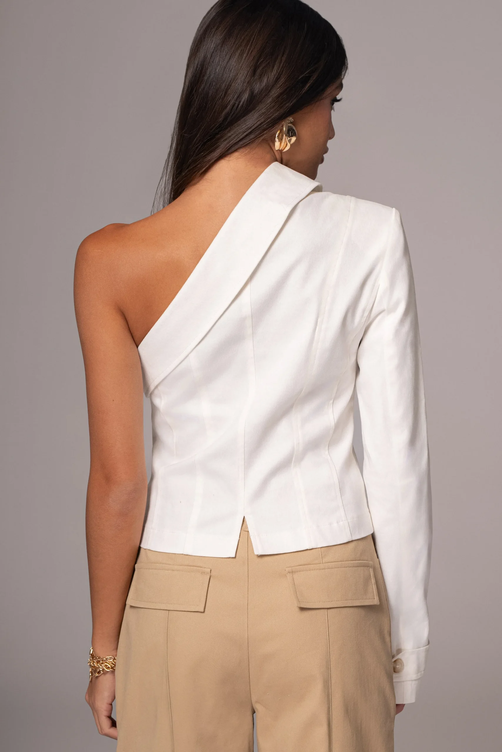 Ivory Amal One Shoulder Top*JLUXLABEL Fashion