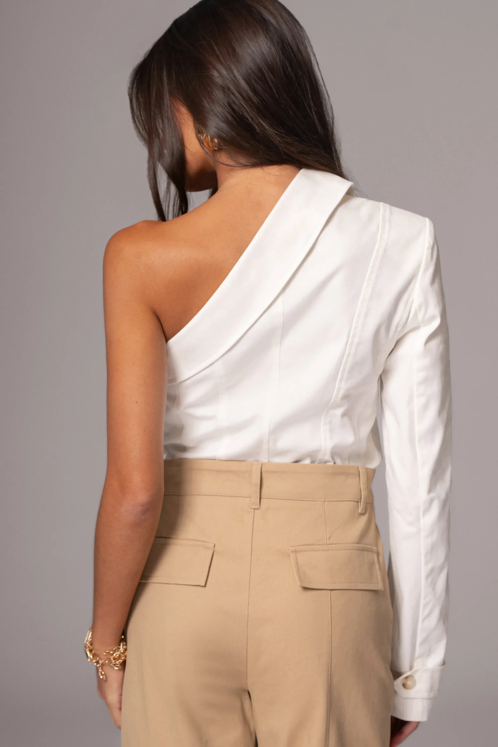 Ivory Amal One Shoulder Top*JLUXLABEL Fashion