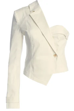 Ivory Amal One Shoulder Top*JLUXLABEL Fashion