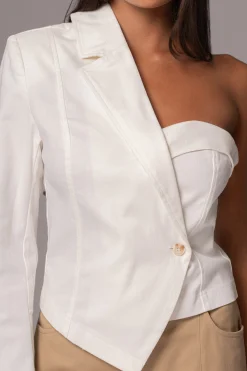 Ivory Amal One Shoulder Top*JLUXLABEL Fashion