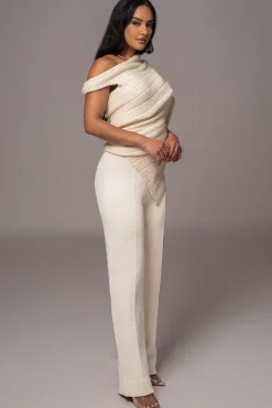 Ivory Back In Business Knit Trousers*JLUXLABEL Discount