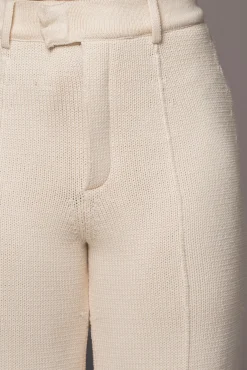 Ivory Back In Business Knit Trousers*JLUXLABEL Discount