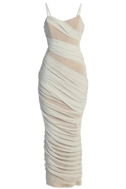 Ivory Catalina Lurex Knit Maxi Dress*JLUXLABEL Fashion