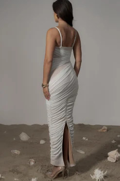 Ivory Catalina Lurex Knit Maxi Dress*JLUXLABEL Fashion