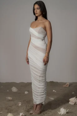 Ivory Catalina Lurex Knit Maxi Dress*JLUXLABEL Fashion