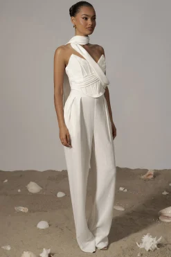 Ivory Coastal Bliss Linen Bustier*JLUXLABEL Sale