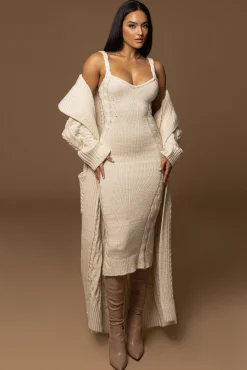 Ivory Daria Sweater Knit Dress*JLUXLABEL Clearance