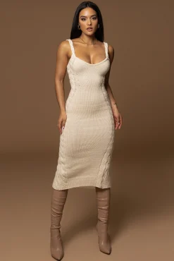 Ivory Daria Sweater Knit Dress*JLUXLABEL Clearance