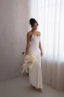 Ivory Down The Aisle Satin Gown*JLUXLABEL Best