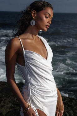 Ivory Dreaming Of Summer Linen Dress*JLUXLABEL Sale