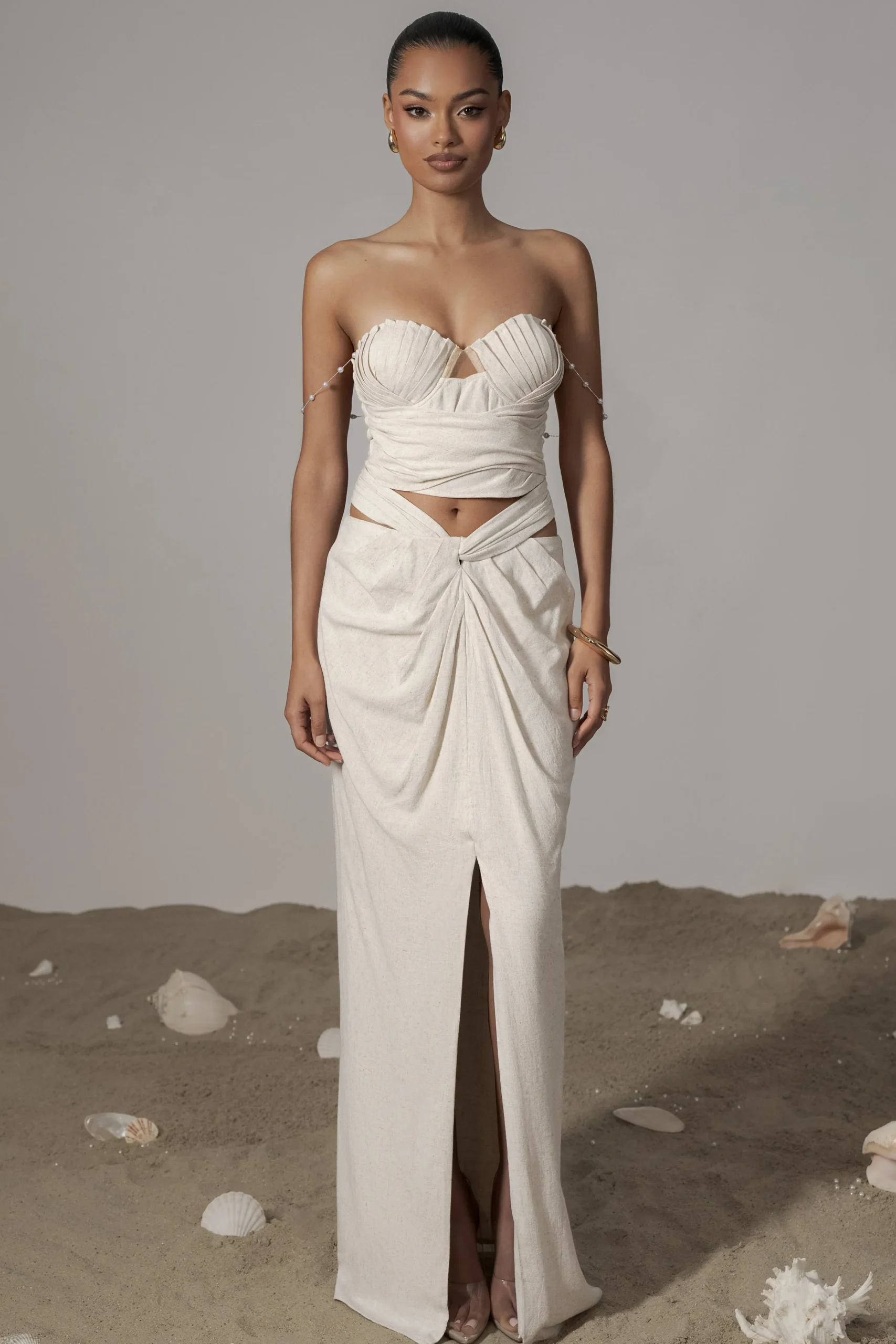 Ivory Dreamland Linen Skirt*JLUXLABEL Outlet