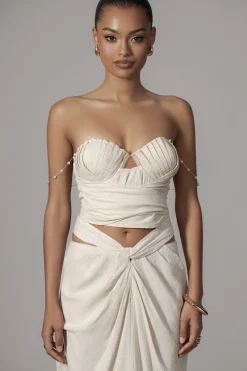 Ivory Dreamland Linen Skirt*JLUXLABEL Outlet