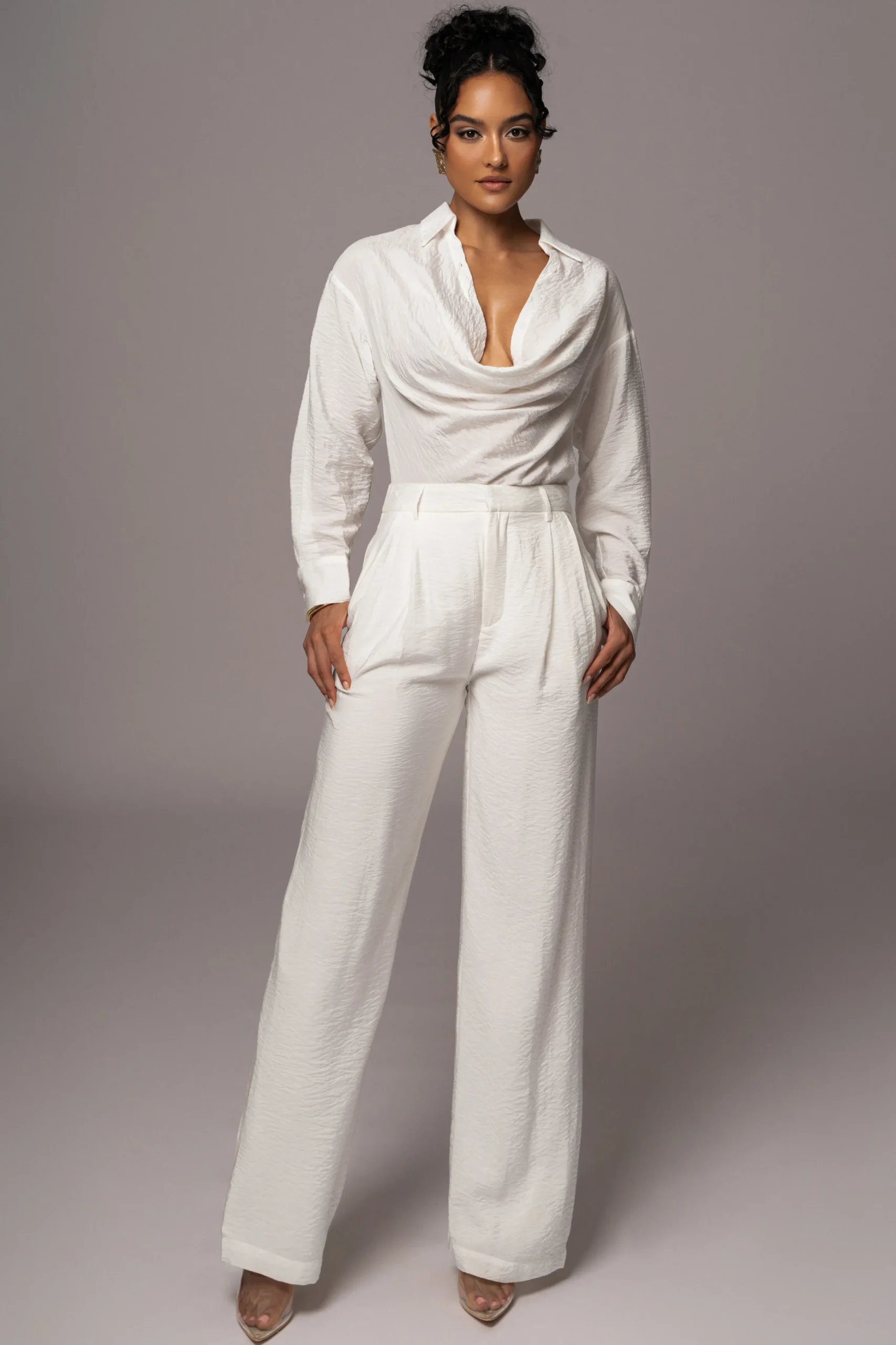 Ivory Drew Crinkled Trousers*JLUXLABEL Best