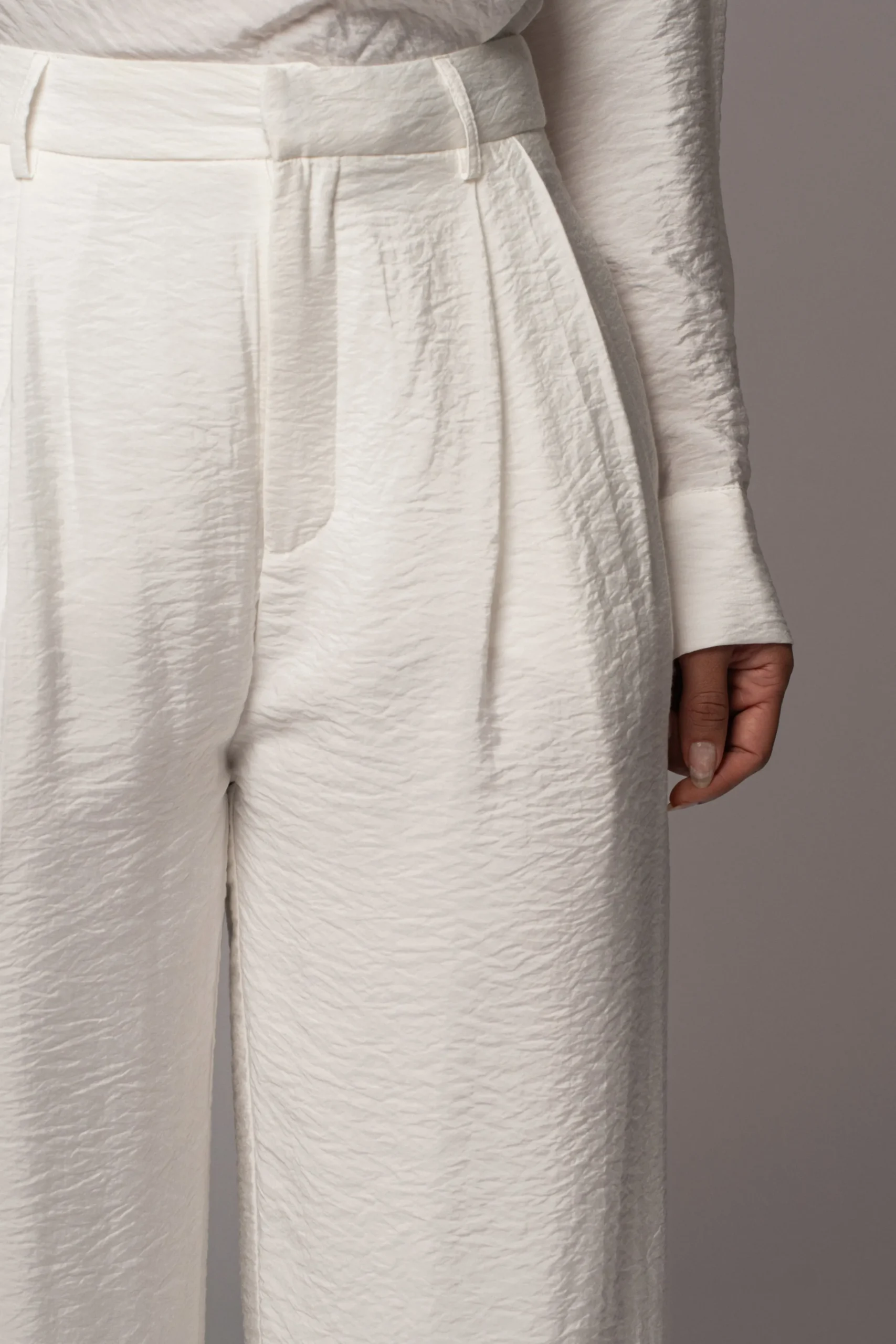 Ivory Drew Crinkled Trousers*JLUXLABEL Best