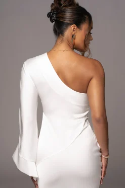 Ivory Femme Drape Maxi Dress*JLUXLABEL Fashion