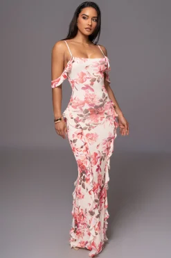 Ivory Floral Maude Maxi Dress*JLUXLABEL Fashion
