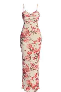 Ivory Floral Slinky Visions Of You Maxi Dress*JLUXLABEL Discount