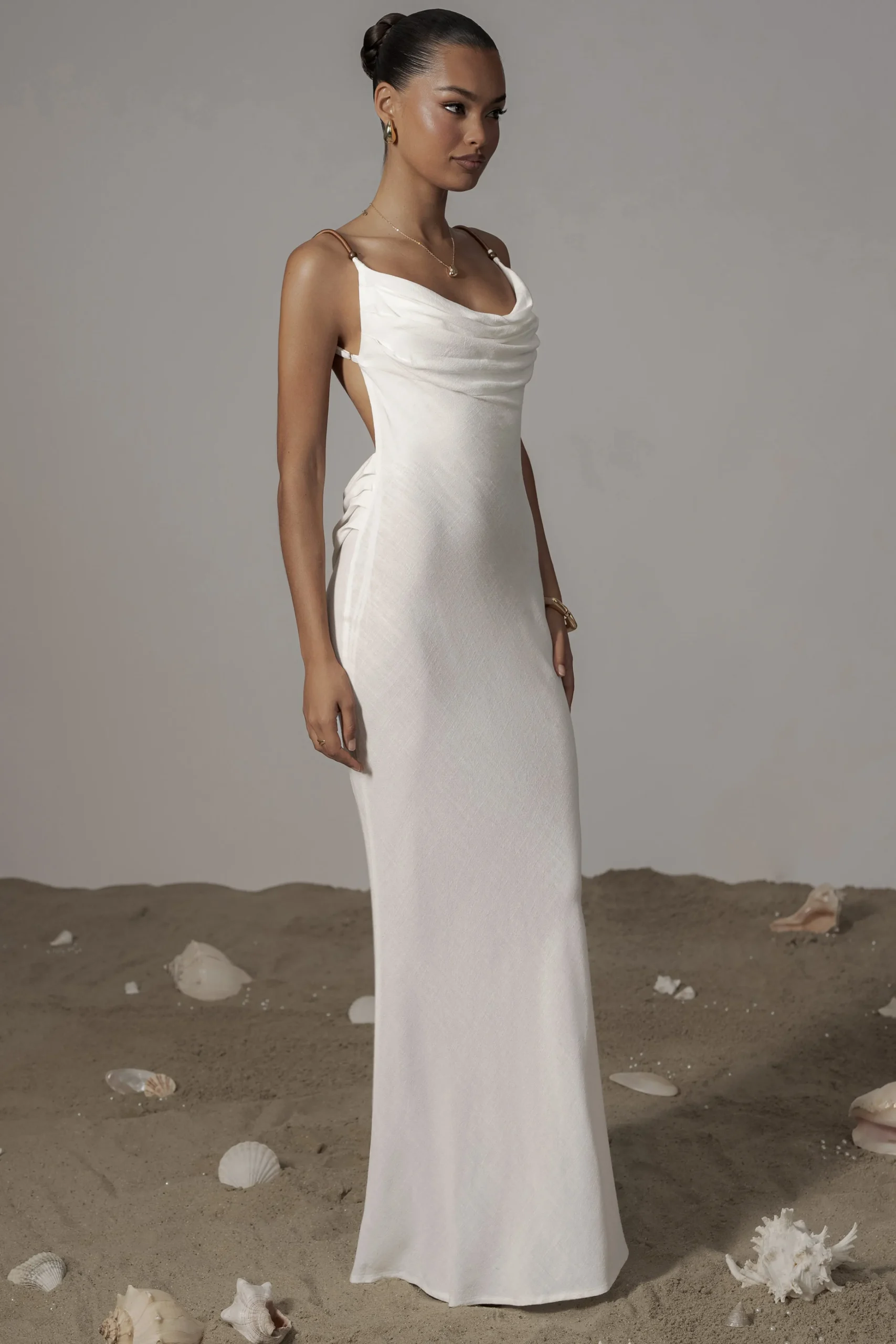 Ivory Getaway Linen Maxi Dress*JLUXLABEL Discount