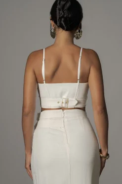 Ivory Gisele Linen Slit Skirt*JLUXLABEL New